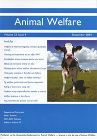 Couverture d'Animal Welfare