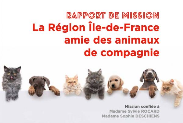Couverture du rapport de mission La Région Ile de France amie des animaux de compagnie